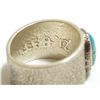 Image 4 : Old Pawn Navajo Turquoise Sterling Silver Sandcast Men's Ring - Lee B