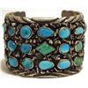 Image 1 : Old Pawn Navajo Turquoise Sterling Silver Cuff Bracelet - Juan Peterson