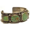 Image 2 : Old Pawn Navajo Green Turquoise Sterling Silver Cuff Bracelet - MR