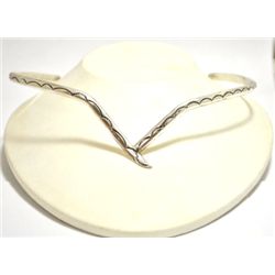 Old Pawn Navajo Sterling Silver Rigid Collar Necklace - Oscar Alexius