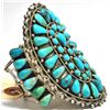 Image 2 : Old Pawn Turquoise Needlepoint Sterling Silver Cuff Bracelet