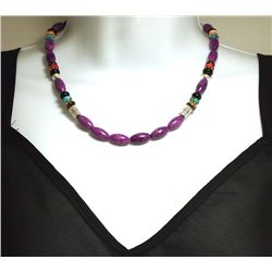 Navajo Sugilite & Multi-Stone Sterling Silver Necklace - Tommy Singer