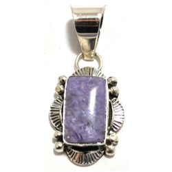 Navajo Charoite Sterling Silver Pendant - Mary Ann Spencer
