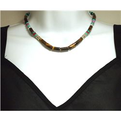 Navajo Tiger's Eye & Multi-Stone Sterling Silver Necklace - Tommy Singer