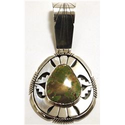 Navajo Royston Turquoise Sterling Silver Pendant - Eugene Belone