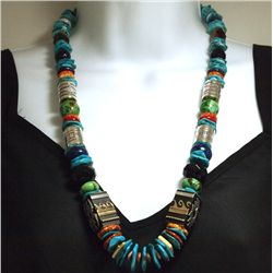Navajo Turquoise Heishi & Multi-Stone Necklace - Richard Singer