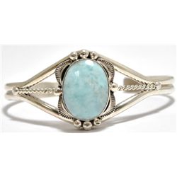 Navajo Larimar Sterling Silver Cuff Bracelet - Mary Ann Spencer