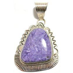 Navajo Charoite Sterling Silver Pendant - Mary Ann Spencer