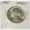 Image 1 : 1942 JEFFERSON NICKEL RED BOOK VALUE IS $12.00 *EXTREMELY RARE MS-65 HIGH GRADE*!!