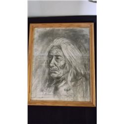 Pencil Drawing Indian Signed