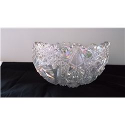 Clear iridescent Imperial carnival glass bowl