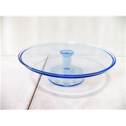 Light Blue Leaf Pattern Cake Plate