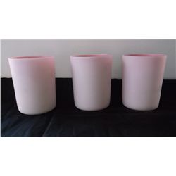 set of 3 cased art glass Pairpoint  tumblers,