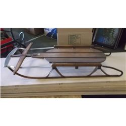 vintage wood & metal sled