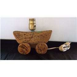 Vintage cholla cactus wagon table lamp