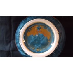 blue, white, and ochre glazes crystalline art