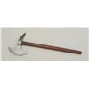Image 2 : Modern copy of a hand battle axe with wood  shaft in overall good condition; a nice  decorator.  Est