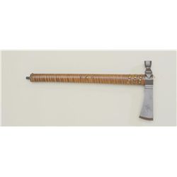 Beautifully accomplished modern pipe tomahawk  with attached note stating “custom forged  tomahawk h