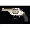 Image 2 : Iver-Johnson DA top-break revolver, .38 cal.,  3-1/4” barrel, nickel finish, checkered  owl’s head b