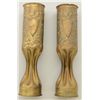 Image 2 : Pair of WW I era “trench art” consisting of  two brass cannon shells that have been  crimped at the 