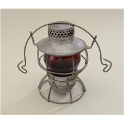 Older metal and red glass lens railroad  lantern by Dressel of Arlington, N.J. in very  good conditi