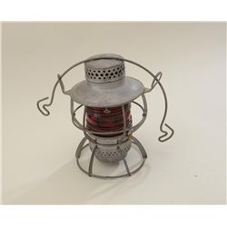 Older metal and red glass lens railroad  lantern by Dressel of Arlington, N.J. in very  good conditi