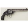Image 1 : Smith & Wesson Perfected Model DA revolver,  .38 cal., 6” barrel, blue finish, checkered  black hard