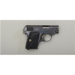 Colt Model 1908 hammerless semi-auto pistol,  .25 cal., 2” barrel, blue finish, checkered  black har