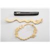 Image 1 : Lot of two carved ivory pieces including a  finely accomplished mythical oriental dragon  approx. 10
