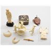 Image 1 : Misc. lot of oriental items including a  carved ivory woman on wood base, approx. 4”  high; a carved