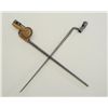 Image 1 : Lot of two Springfield socket bayonets, US  marked and one with metal scabbard and US  brass hanger 