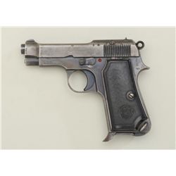 Beretta Model 1934 semi-auto pistol, 7.65mm  cal., 3-1/4” barrel, blue finish, black hard  rubber gr