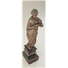 Image 3 : Ancient style goddess in art metal casting on  fancy layered stone base. 20" in height.  Copper fini