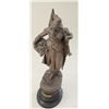 Image 2 : Art metal casting o lady entitled "Gertrud"  on stone base. 26" in height. Germanic - 19th  century 