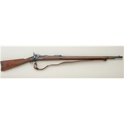 U.S. Springfield trapdoor rifle, .45-70 cal.,  32-1/2” barrel, old re-blued finish, wood  stock, mod