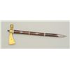 Image 2 : A beautifully made modern copy of an American  Indian pipe tomahawk with engraved brass  head and bo