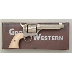 Great Western Dakota Model 1873 SAA revolver,  engraved, .44/40 cal., 5-1/2” barrel, faux  ivory gri