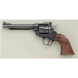 Ruger New Model Single Six revolver, .22  cal., 5-1/2” barrel, blue finish, wood  medallion grips, #