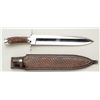 Image 1 : Large custom-made modern bowie knife with  tooled leather sheath, both marked “K.  Draper” approx. 1