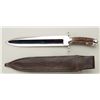 Image 2 : Large custom-made modern bowie knife with  tooled leather sheath, both marked “K.  Draper” approx. 1