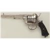 Image 1 : Large frame pinfire revolver, 11mm cal., 6”  octagon barrel, engraved, nickel finish,  fancy relief 