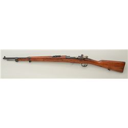 Swedish Mauser bolt-action military rifle,  6.5mm cal., 24” barrel, military blue finish,  wood stoc