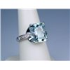 Image 1 : Spectacular 14 karat white gold custom made  ladies ring set with a fine Aquamarine  weighing 6.41 c