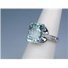 Image 2 : Spectacular 14 karat white gold custom made  ladies ring set with a fine Aquamarine  weighing 6.41 c