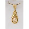 Image 1 : Pear shaped pendant in yellow gold set with a  marquee weighing approx. 1.15ct and .30ct of  rounds.
