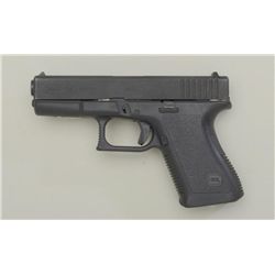Glock Model 19 semi-auto pistol, 9mm cal., 4”  barrel, mat black finish, composite frame  with integ