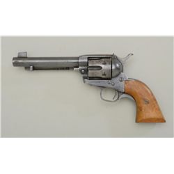 Colt SAA revolver, .45 cal., 5-1/2” barrel,  blue and case hardened finish, replaced wood  grips, ad