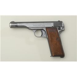 FN Browning Model 1922 semi-auto pistol,  7.65mm cal., 4-1/2” barrel, blue finish, nazi  proofed, ch