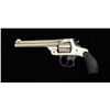 Image 1 : Smith & Wesson .38 DA top break Third Model  revolver, .38 cal., 5” barrel, nickel finish,  checkere