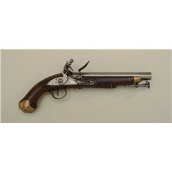 British military flintlock pistol by Tower,  broad proof and crown marked, .65 cal., 9”  barrel, woo